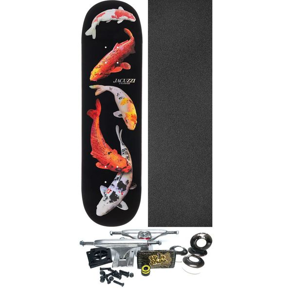 Jacuzzi Unlimited Skateboards 500 Years Black / Holo Skateboard Deck - 8.5" x 32.2" - Complete Skateboard Bundle